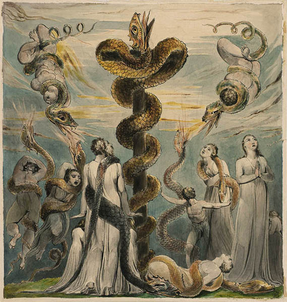 "Moses Erecting the Brazen Serpent" by William Blake (c. 1801-3) 